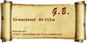 Greschner Britta névjegykártya